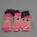 EXPAWLORER 6Pcs Anti Slip Dog Socks to Prevent Licking Paws, Dog Shoes for Winter, Double Sides Dog Boots & Paw Protectors Booties for Hardwood Floors with Grippers for Dogs, XS (Pink)