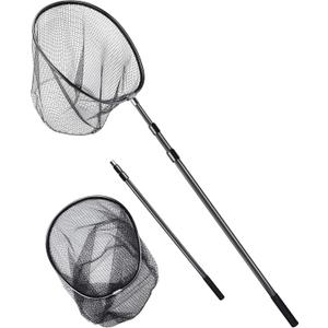 Large Fishing Net Saltwater Rubber Fishing Net Kayak Fishing Landing Net with Telescoping Handle Freshwater Fish Nets with Long Handle Extends 90-120inch