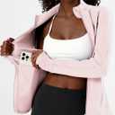 Waitfairy Zip Up Jackets for Women Yoga Gym Running Workout (Pink, M)