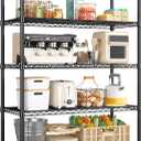 71" H Storage Shelves 5 Tier Wire Shelving Adjustable Metal Shelving,1000LBS Pantry Shelves Sturdy Steel Wire Shelf for Kitchen Pantry Garage Warehouse,71" H X35.5 W X13.8 D, Black