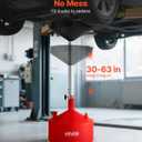 VEVOR 8 Gallon Waste Oil Drain Tank, Industrial Fluid Drain Tank with Adjustable Funnel Height, Portable Oil Drainer with Wheels, Fluid Fuel Transfer Drainage for Auto Repair Shops, Garages, Red