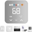 WiFi Smart Thermostat for House with C-Wire Adapter, Programmable Thermostat Compatible with Alexa and Google Assistant,Remote Control Tuya/Smart Life, Energy Saving, C-Wire Require