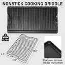 Utheer Nonstick Reversible Cast Iron Griddle 19.5"x 10.5", Ceramic Cooking Surface, Flat & Ribbed Sides, with High Sides & Grease Trap, Stovetop Griddle for Gas Grill, Charcoal, Oven & Outdoor BBQ