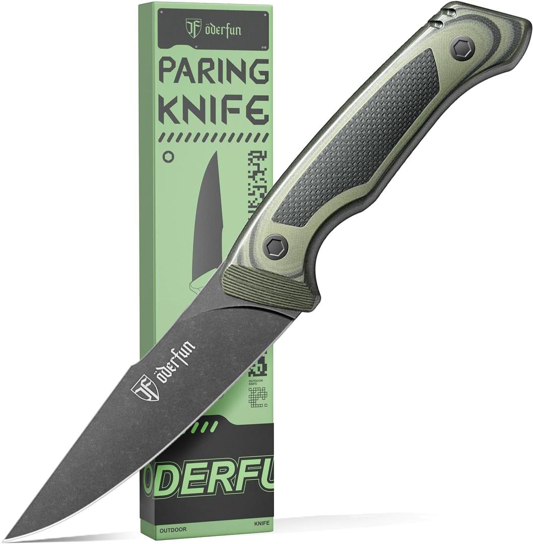 5.5 Inch Kitchen Utility Knife - German Rust-Resistant Full-Tang Steel, G10 Handle - Professional Outdoor Chef Knife for Fruit & Vegetable Slicing, Paring & Tomatoes (Knife For Men)