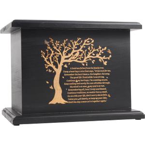 Wooden Urns for Human Ashes Adult Male Female, Up to 290 Cubic inches Wood urns, Creamation Urns for Ashes Mom Dad (Large Black)