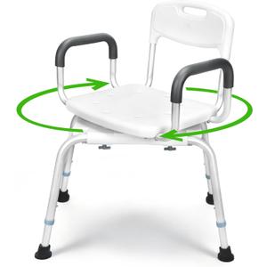 Shower Chair for Inside Shower - Swivel Shower Chair for Elderly and Disabled - Heavy Duty Shower Seat Bathtub with Arms for Handicap, HDB-788A