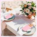 60 Pcs Pink Linen-Feel Paper Napkins with Built-in Flatware Pocket, Mother's Day Pocket Linen Napkin Prefolded Cloth Like Paper Napkins Bulk for Anniversay Wedding Baby Shower Birthday Bridal Party