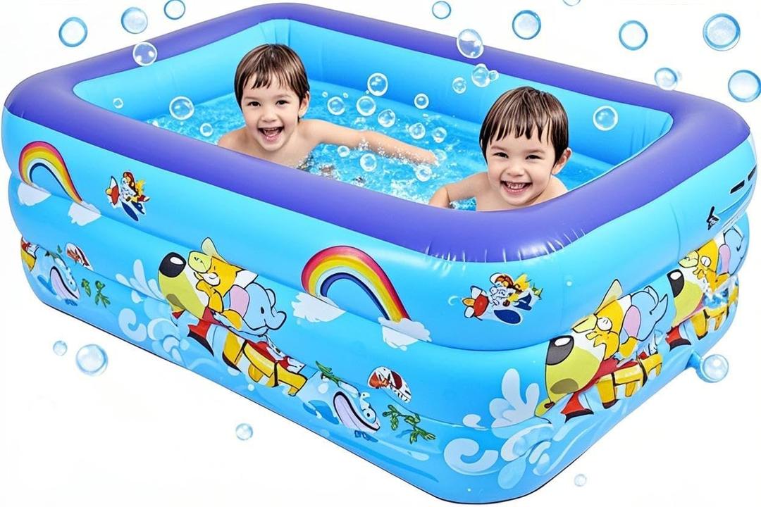 Swimming Pools, Inflatable Swimming Kiddie Pool for Kids Baby, Size 51"3622 Full-Size Durable Thickened Above Ground Family Pool for Summer Water Party, Outdoor Garden, Backyard