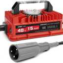 EPOWREY 15 AMP 48 Volt Golf Carts Battery Charger for Club Car 3-Pin Round Plug,for Lead Acid Battery