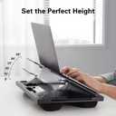 HUANUO Lap Desk Fits Up to 15.6 inch Laptop, Adjustable Laptop Stand with 6 Tilt Angles, Retractable Mouse Pad Tray with Cushion, Portable Lap Desk for Bed, Couch, Sofa, Reading, Writing