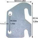 4PCS 84x59x2mm Wooden Bedrail Hook Plate Bed Frame Bracket Headboard Tailboard Part with Pin Furniture Hardware Stamping Part for Wooden Headboard and Footboard Frame