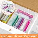 FEMELI Food Bag Storage Organizer, Acrylic Kitchen Drawer Baggie Box, Compatible with Gallon, Slider Quart, Freezer, Sandwich, Snack, Variety Size Bags, 4 separate Pack(Clear)