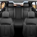 Car Seat Covers Full Set, Nappa Leather Waterproof Car Seat Protector, Airbag Compatible Universal Automotive Cushions Fit for Most Sedans, SUVs & Trucks