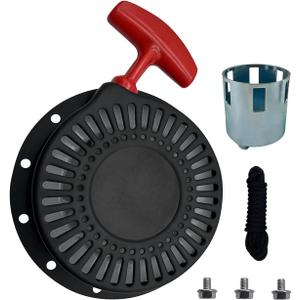 YAMAKATO Universal Pull Start Assembly for 338cc 339c 389cc 390cc 420cc 439cc 459cc Portable Generators and Engines, for 6 or 4 Bolt Recoil Starter Cord Rope Assy