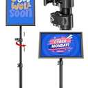 Retractable Sign Holder Stand 8.5x11 inch, Adjustable Floor Standing Sign Stand, Heavy Duty Signage Stand with Snap-Open Frame Display for Shopping Malls, Business Store, Restaurants (8.5x11inches (1 pack))