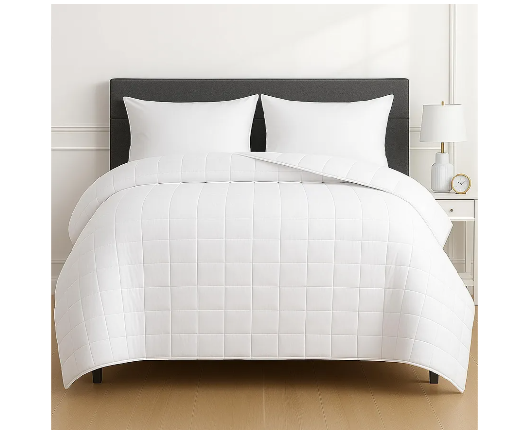 HomeSmart 50 lbs Weighted Blanket King Size, The Heaviest Weighted Blanket, Breathable Soft Fabric, Fits California King Beds, Very Heavy, White