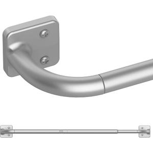Wrap Around Curtain Rods for Windows 48 to 84 inch,5/8" Small Diameter Adjustable Heavy Duty Silver Curtain Rod With Brackets Blackout Curtain Rod (32 -90")