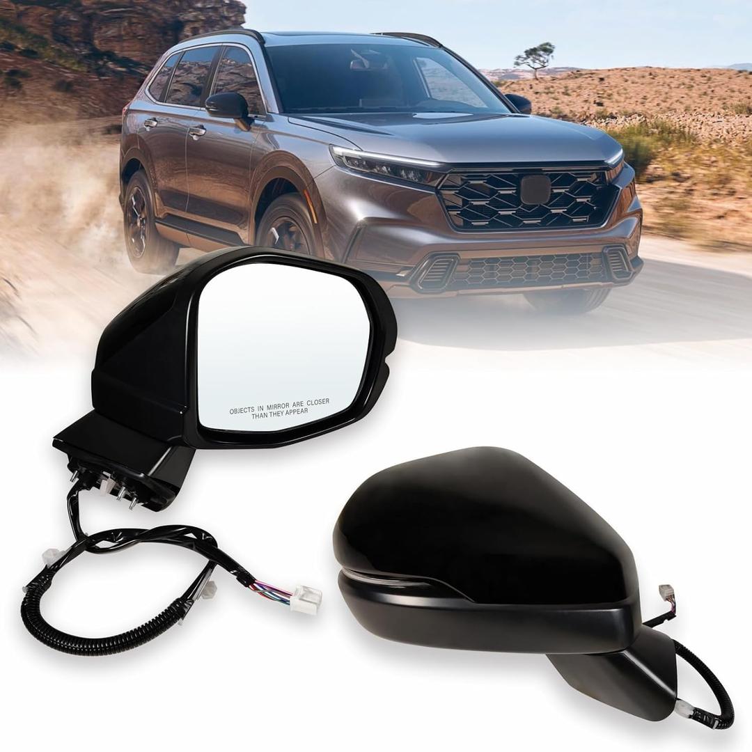 Right Passenger side Mirror Fits 2023 2024 2025 2026 2027 Honda CR-V, Manual Folding Power Glass, Heated and Turn Signalwithout Blind Spot, Replace #76208-3A0-A01(6Pins)
