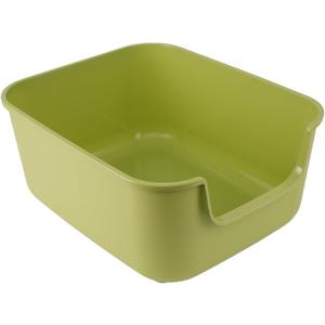 Large Cat Litter Box with High Sides,Cat Boxes for Indoor Cats,Cat Litter Pan for Kitty,Litter Box with Low Entry,Easy to Clean,Anti-Splashing (Green)