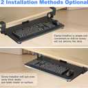 XINLEI Keyboard Tray Under Desk Large C-Clamp 25.6 (30 Including Clamps) x 11.8 Slide-Out Platform Computer Drawer Pull Out Keyboard & Mouse Tray Black DSF4