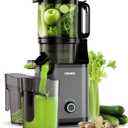 Cold Press Juicer, 5.7" Extra Large Feed Chute for Whole Fruits & Vegetables, Dual Auger Slow Masticating Juicer Machines for High Juice Yield, Easy Cleaning Triturating Juice Maker, BPA Free