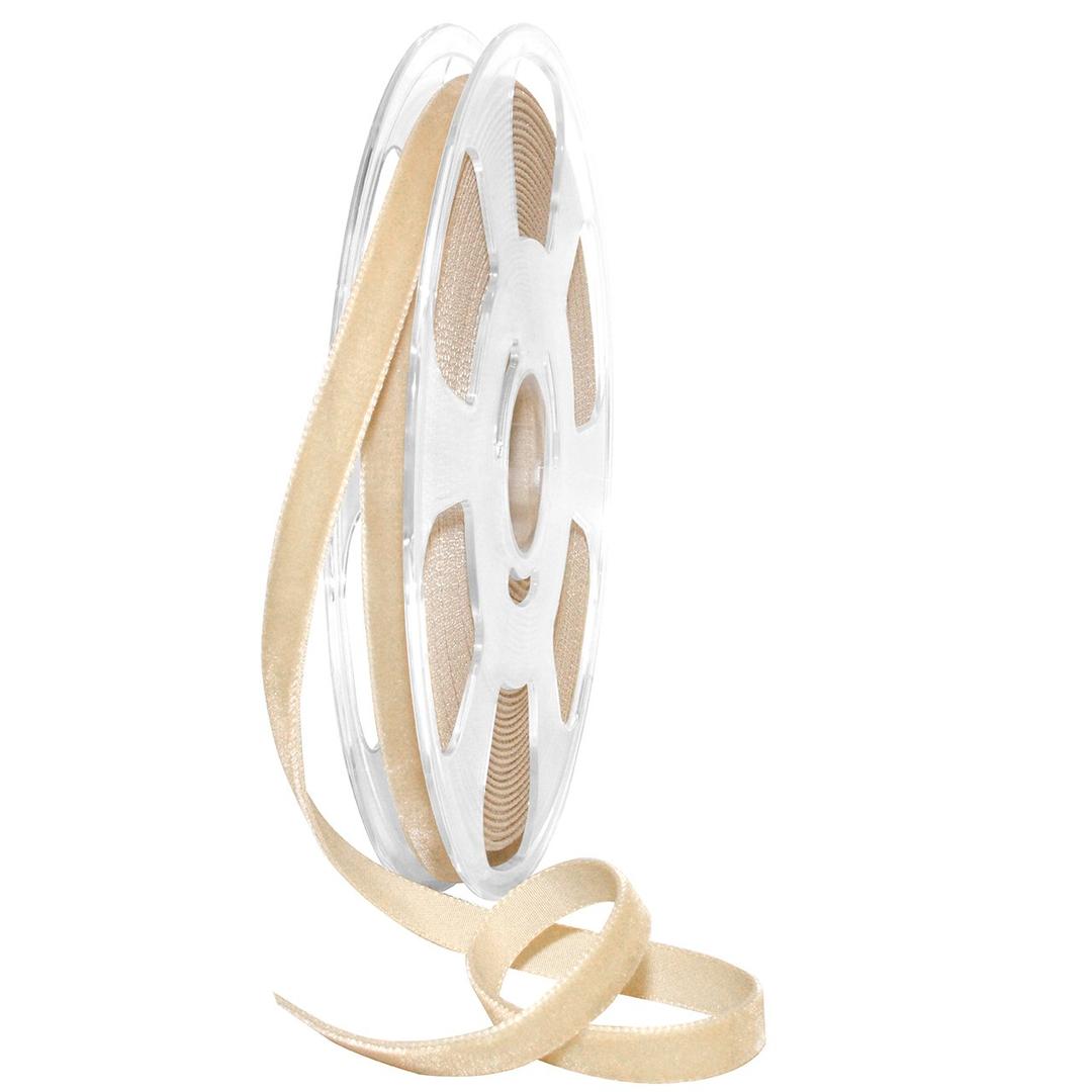 Morex Ribbon Nylon, 3/8 inch by 11 Yards, Blonde, Item 01210/10-602 Nylvalour Velvet Ribbon 3/8" by 11 yd