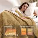 Heated Blanket Electric Blanket Throw - Fast Heating Blanket Throw Double Sided Sherpa Ultra Soft Cozy with 10 Heating Levels & 2-10 Hours Auto Off, Mashine Washable, 50 x 60 Inches, Camel