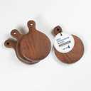 The Fine Living Co. Set of 4 Small Appetizer Serving Plate, Walnut Mini Charcuterie Boards, Acacia Round Board, Wood Tray, Small Serving Board for Cheese, Meat, Pizza, Food-grade, 7"x5", 0.6" Thick
