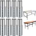 8 Pack 6" Adjustable Metal Table Leg Extensions Galvanized Steel Workbench Legs Fits 1-5/8 Inch Tubing for Heavy Duty Table Leg Extenders Stainless Steel Tables Multifunctional