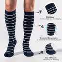 Cotton Compression Socks for Women&Men 15-20mmHg Knee High Cute Support Sock for Nurses, Pregnant Women, Travel