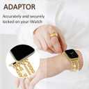 JR.DM Gold Beaded Bracelet Bands Women Compatible with Apple Watch  42/44/45mm Dressy Pretty Stretchy Elastic Jewelry Strap for iWatch Series 
