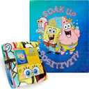 SPONGEBOB SQUAREPANTS Throw Blanket for Kids, Teens, Adults, 51 x 59 in, Cartoon Fleece Blankets, Soft, Plush Bed Throws, Cozy Gifts for Kids