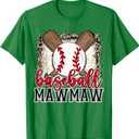 Baseball Mawmaw Leopard Baseball Lovers Family Matching T-Shirt M
