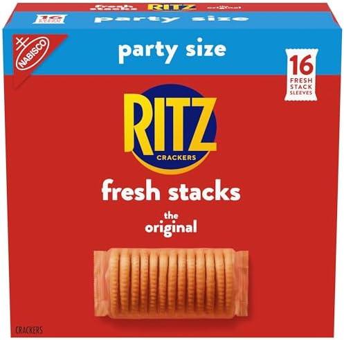 RITZ Fresh Stacks Original Crackers, Party Size, Travel Snacks, 23.7 oz (16 Multi Snack Packs), Best By 25 SEP 2025