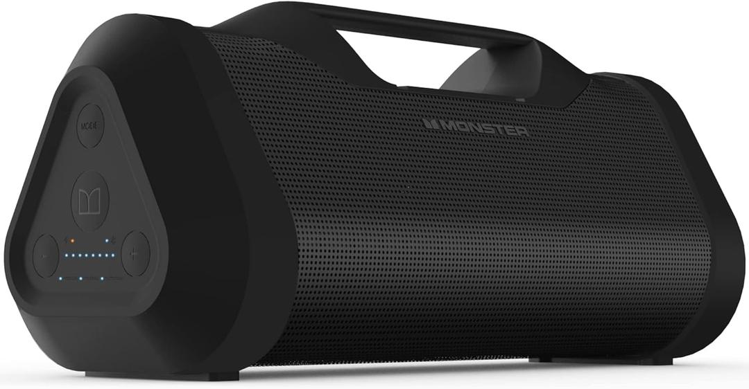 Monster Blaster 3.0 Portable Speaker, 120W Wireless Bluetooth, IPX5 Rechargeable Waterproof with USB Charge Out & Aux Input (Black)