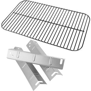 Set of Porcelain Cooking Grid and 3 x Stainless Steel Heat Plates for Walmart Expert Grill 3 Burner XG10-101-002-02 Model, Expert Grill Replacement Parts 3 Burner, Expert Grill Parts