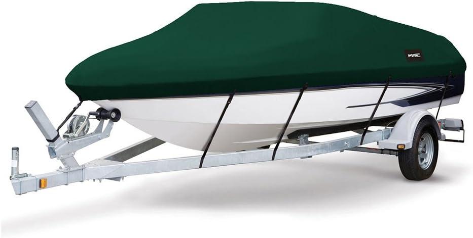 MSC Heavy Duty Oxford Ployester Made Trailerable Boat Cover,Fits V-Hull,Tri-Hull, Runabout Boat Cover (Model E - Length:20'-22' Beam Width: up to 100", Forest Green)