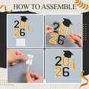 10 Pcs Graduation Table Centerpieces Sticks with Tassels, class of 2026 Grad Cap Picks Table Decoration Cupcake Toppers for Party Centerpiece Decoration Supplies(Black and Gold)