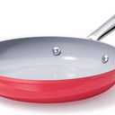 Nonstick Ceramic Frying Pan 8 inch for All Cooktops, Healthy PFAS Free Egg Pan, Even & Quick Heat Distribution Oven Safe to 500F, Healthy Non Toxic Skillet w Ergonomic Stay-Cool Handle, Fusion Red
