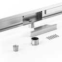 Linear Wall Drain 36, 304 Stainless Steel Side Drain w/Tiled Grate & Hair Strainer, Brushed Tiled Shower Drain for Bathroom, CUPC Certified (36")