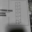 AFLUI 6-Tier Corner Shelf with LED Light & Fabric Drawer, 75" Tall Corner Bookshelf for Small Space, Narrow Book Shelf for Corner, Living Room, Bedroom, Rustic Brown (6 Tier (10.6"D x 14.6"W x 75.2"H)