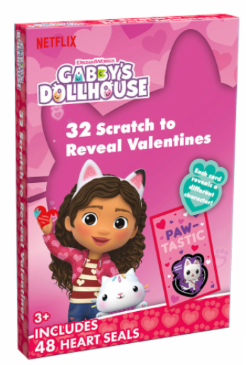 Netflix DreamWorks Gabby's Dollhouse Valentine's Scratch Heart Seals
Pack of 4