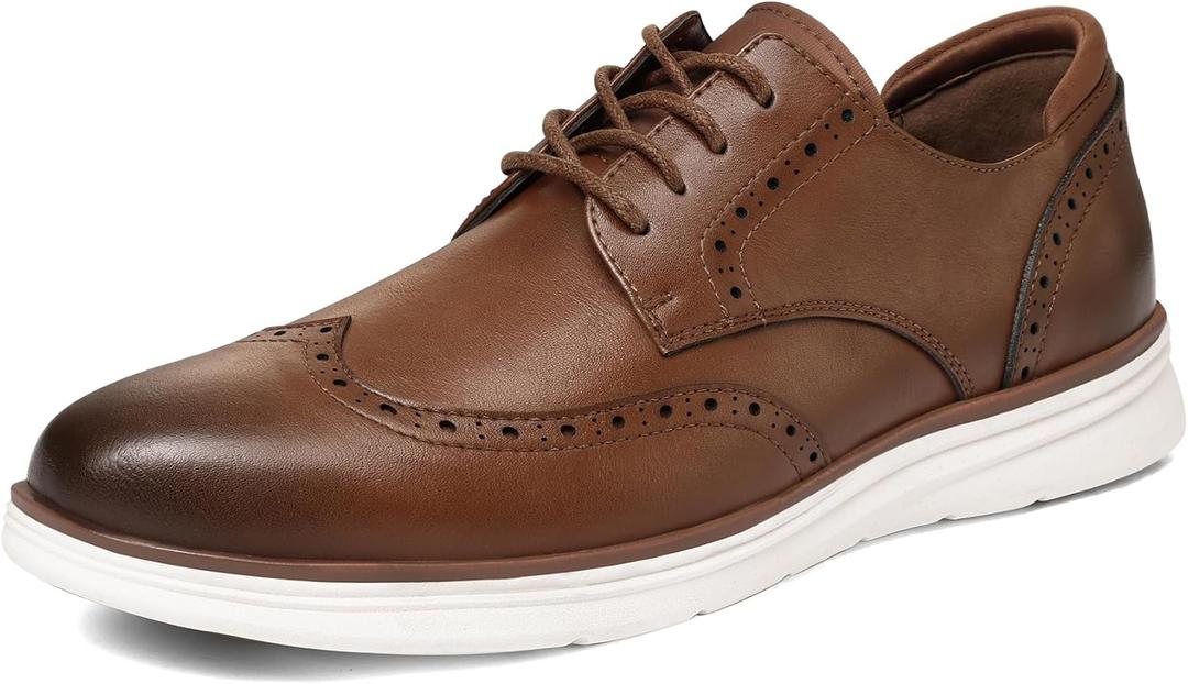 Men's Dress Sneakers Lightweight Casual Business Wingtip Oxford Shoes, Size US 8