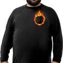 BRISIRA Big and Tall Thermal Shirts for Men Fleece Lined Long Sleeve Base Layer Soft Warm Undershirts Seamless & Tag Free (4X-Large, Black)