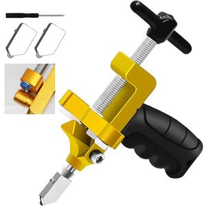 2 in 1 Glass Cutting Tool Kit Breaking Pliers and Glass Cutter Tungsten Hand Portable Glass knife for Ceramic, Mirror, Manual Tile Cutter Glass Breaker with 2 Bonus Tungsten blades and Screwdriver