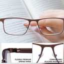 3 Pairs Reading Glasses,Stylish Metal Frame - Filter Lightweight Eyeglasses - Glasses for Men Anti Glare -Spring Hinge