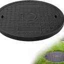 TONGMO Round Manhole Cover, 23.6 in Diameter, FRP Solid Top, No Frame