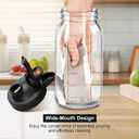 64oz Glass Pitcher with Lid, 2 Quart Mason Jar Pitchers with Lid and Spout, Wide Mouth Breast Milk Pitcher Glass Jug Sun Tea Pitchers, Cold Brew Coffee pitcher, Fridge Container for Water, Juice, Tea - Black