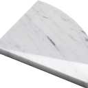 Marble Corner Shower Shelf, 9 Inch Carrara White Marble Corner Shelf for Bathroom Shower Decor, Wall Mounted, Polished, 1 Pcs