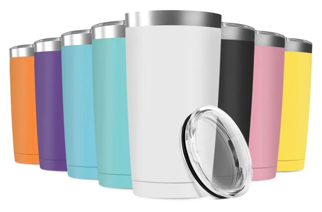 8 Pack 20oz Tumbler Vacuum Insulated Travel Mug with Lids, Stainless Steel Double Wall Bulk Cup for Home, Office, Outdoor Suitable for Vehicle Cup Holders(Assorted Colors)
